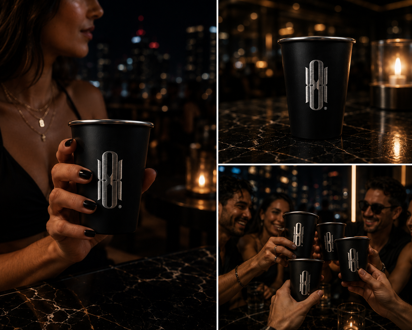 Vaso Bar on a rooftop bar at night