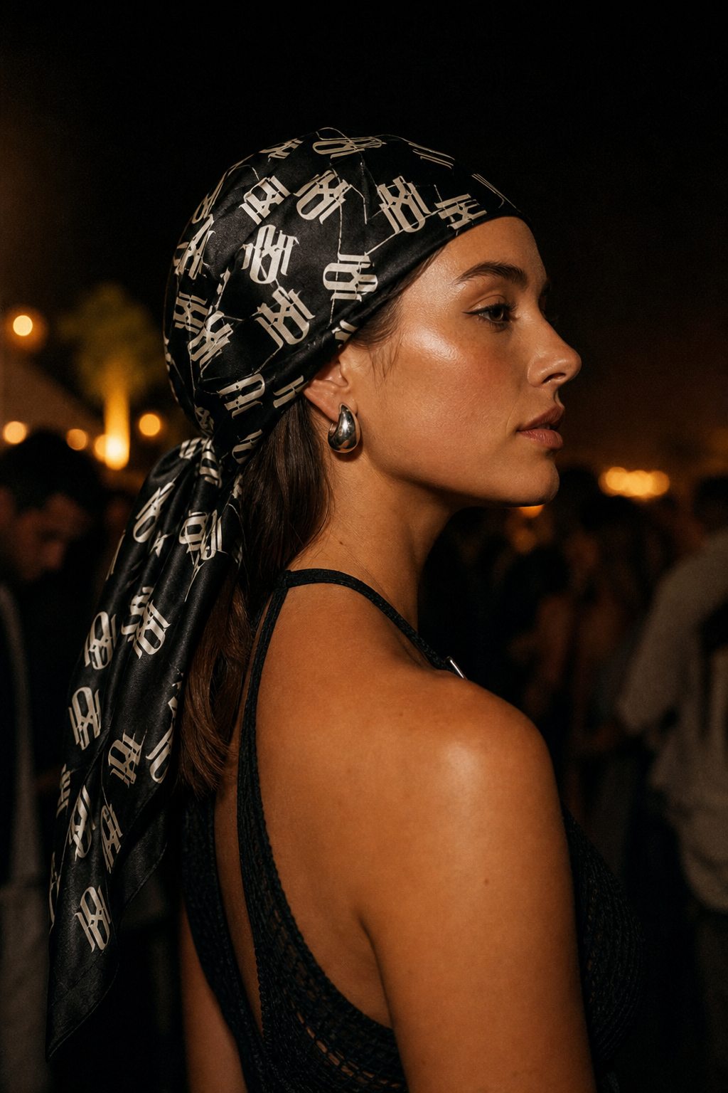 Signature Scarf worn at night