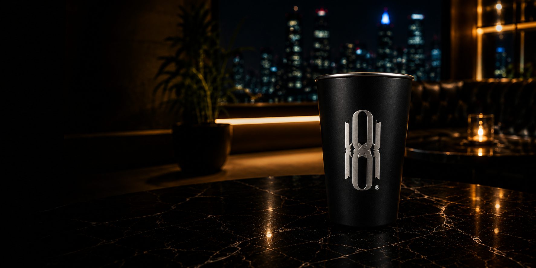 Vaso Bar styled after dark